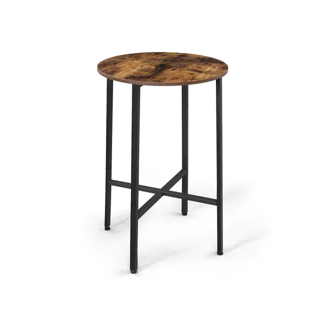 vasagle-stehtisch-rund-60-x-90-cm-vintagebraun-schwarz image 1
