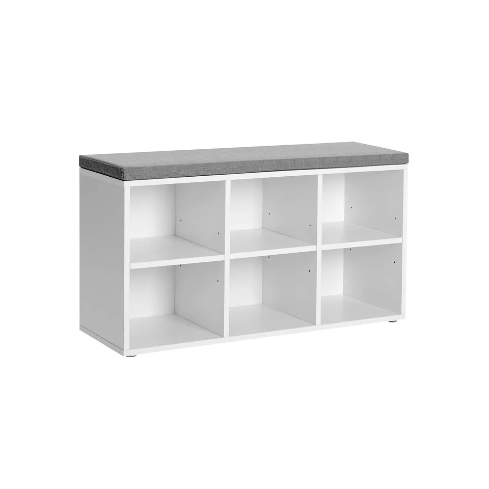 vasagle-schuhbank-mit-6-f-chern-und-verstellbaren-ablagen-wei image 1