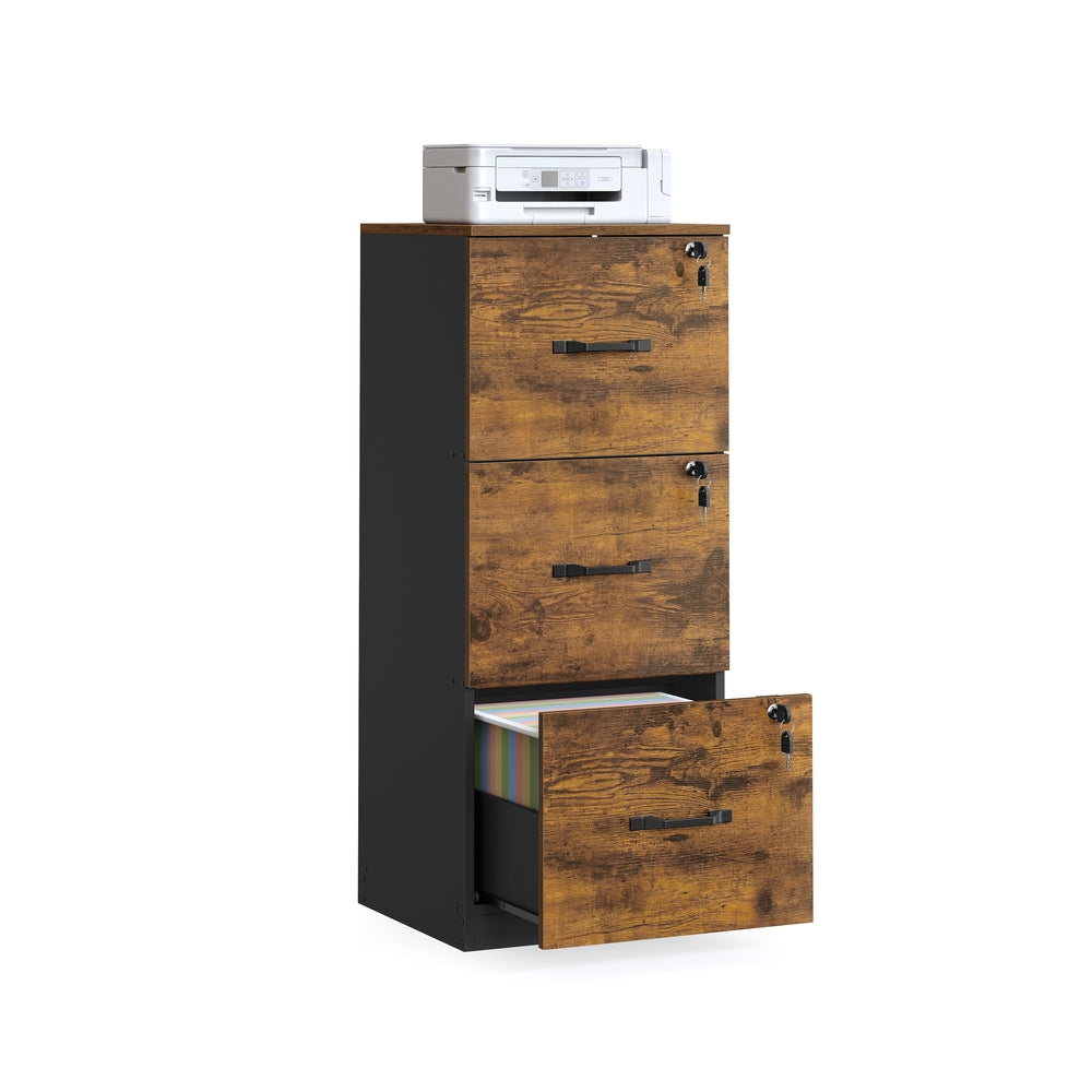 vasagle-aktenschrank-mit-3-schubladen-abschlie-bar image 2