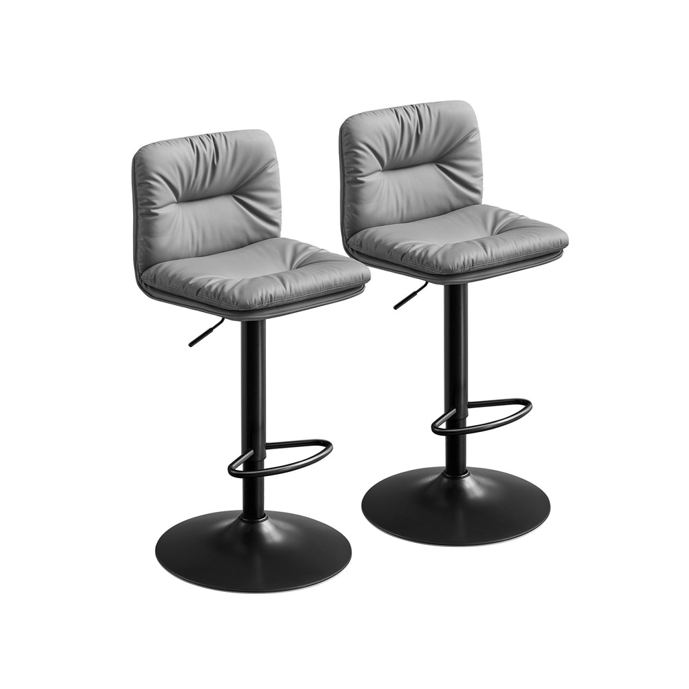 vasagle-barhocker-2er-set-mit-pu-bezug-360-drehbar-grau image 2