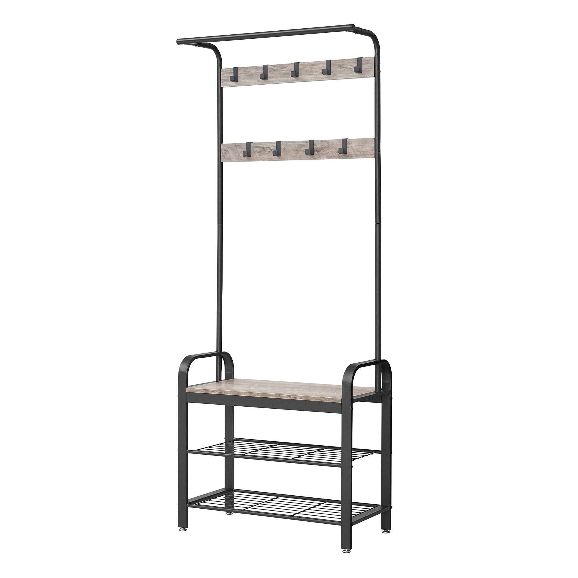 vasagle-garderobenst-nder-183-cm-hoch-greige-grau-mit-schuhregal-2 image 4