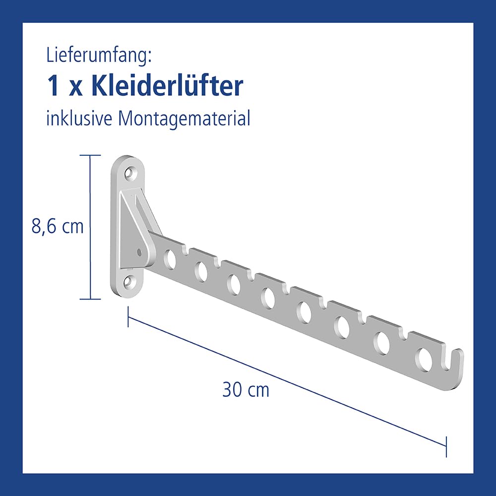 element-system-kleiderl-fter-laura-300-mm-wei-klappbare-kleiderstange-wandmontag image 3