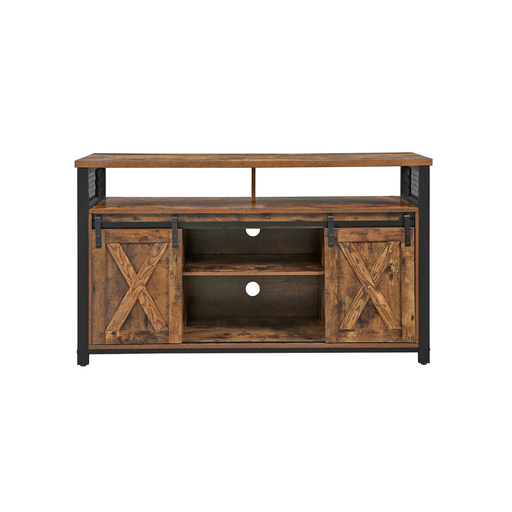 vasagle-tv-schrank-vintagebraun-schwarz-135-x-40-x-76-cm-mit-verstellbaren-regal image 3