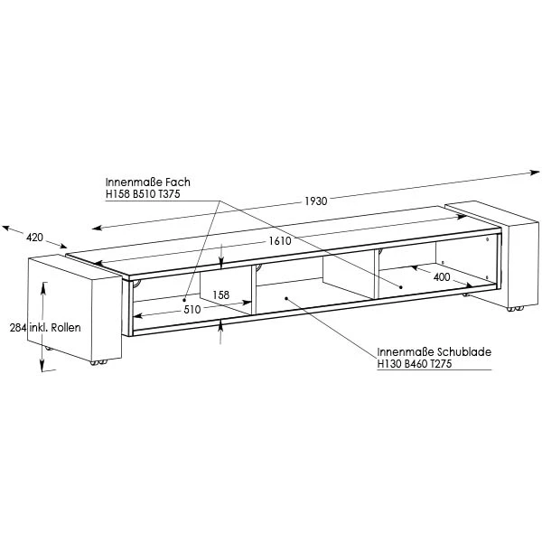 schnepel-x-linie-lowboard-1900-offen-tv-lowboard image 4
