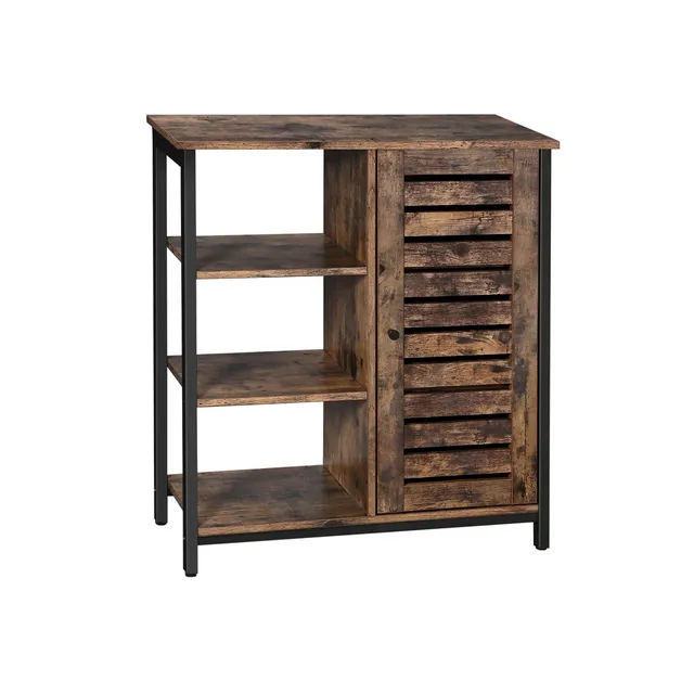 vasagle-schrank-industriestil-mit-3-ablagen-vintagebraun-schwarz image 1