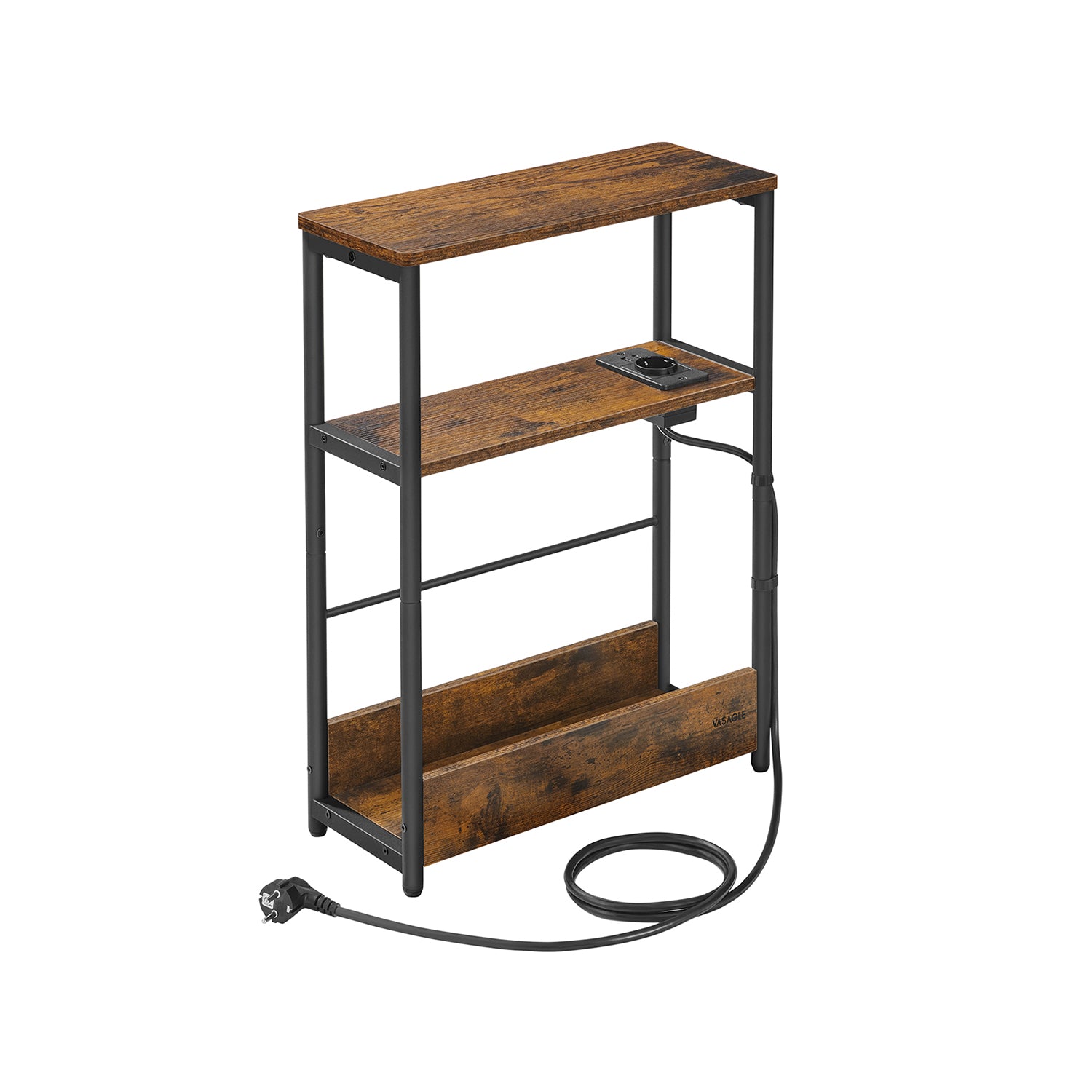 vasagle-beistelltisch-mit-ladefunktion-schmal-mit-3-ablagen image 3