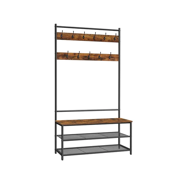 vasagle-garderobenst-nder-mit-11-haken-verstellbar-mit-ablage image 1