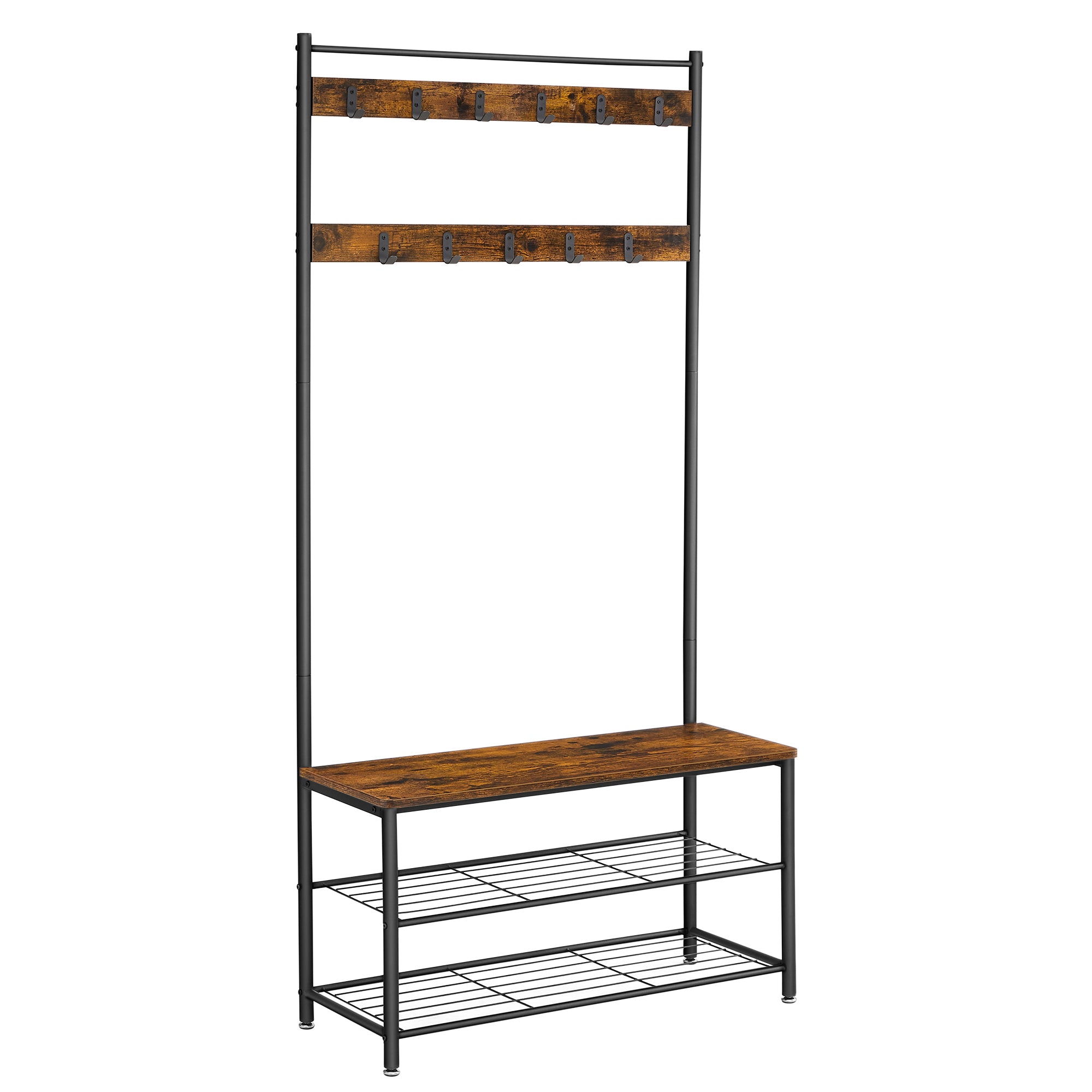 vasagle-garderobenst-nder-32x85x175-cm-vintagebraun-schwarz image 1
