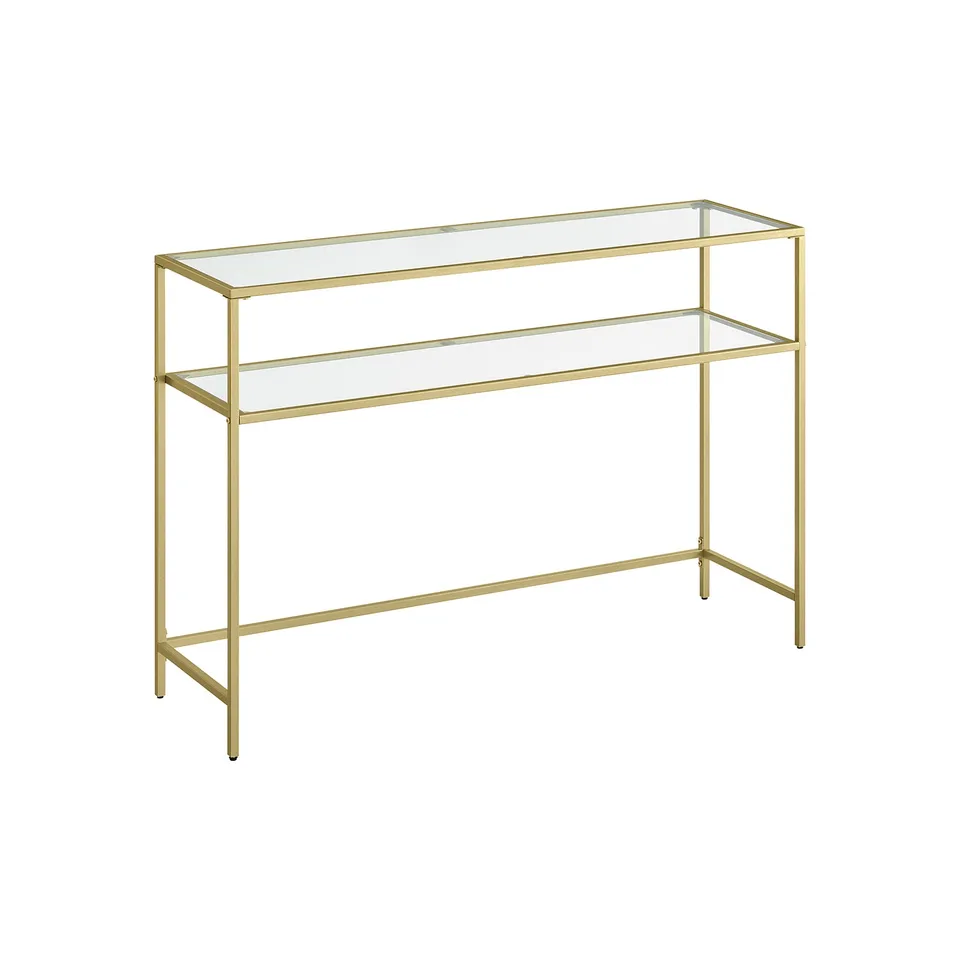 vasagle-konsolentisch-mit-verstellbaren-f-en-gold-transparent image 1