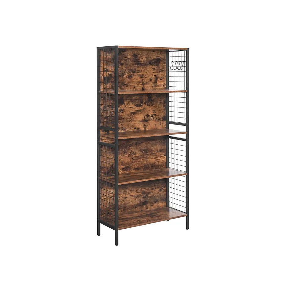 vasagle-standregal-4-ablagen-industrie-design-vintagebraun-schwarz image 1