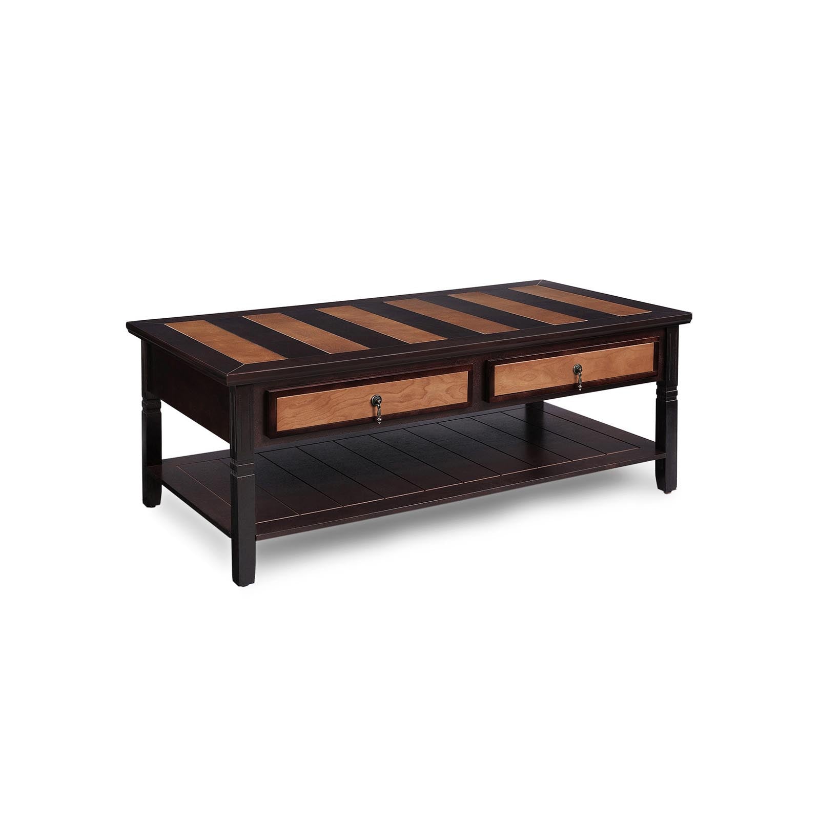 vasagle-couchtisch-2-schubladen-kolonialstil-120x60x45-cm image 1
