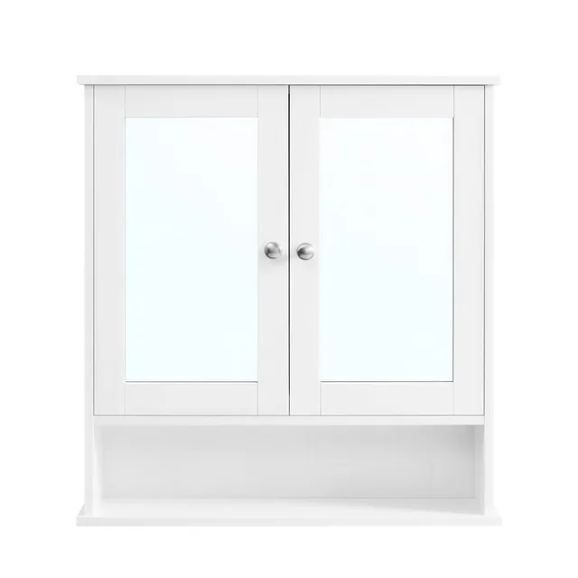 vasagle-spiegelschrank-mit-2-spiegelt-ren-und-offenem-fach-wandmontage image 1