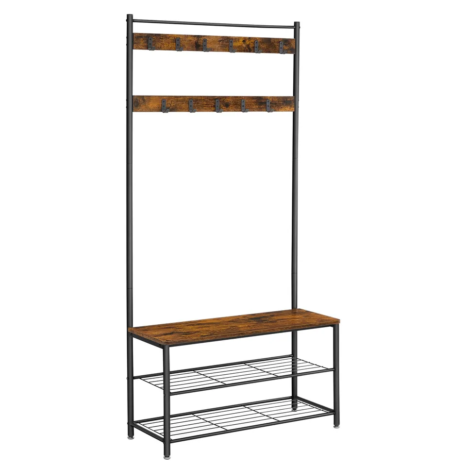 vasagle-garderobenst-nder-32x85x175-cm-vintagebraun-schwarz image 1