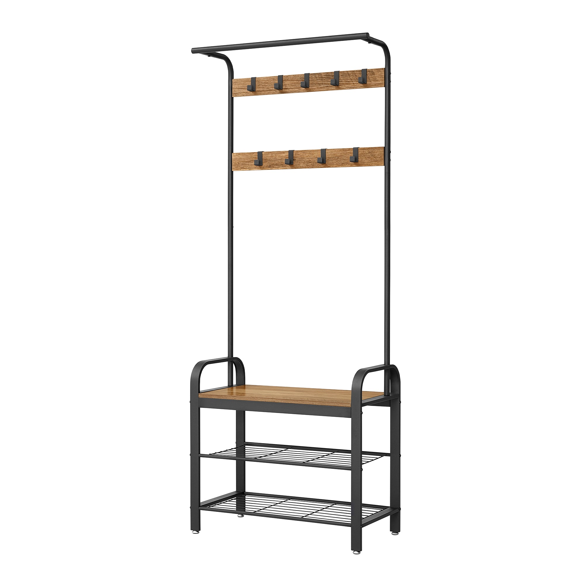 vasagle-garderobenst-nder-183-cm-hoch-greige-grau-mit-schuhregal-2 image 5