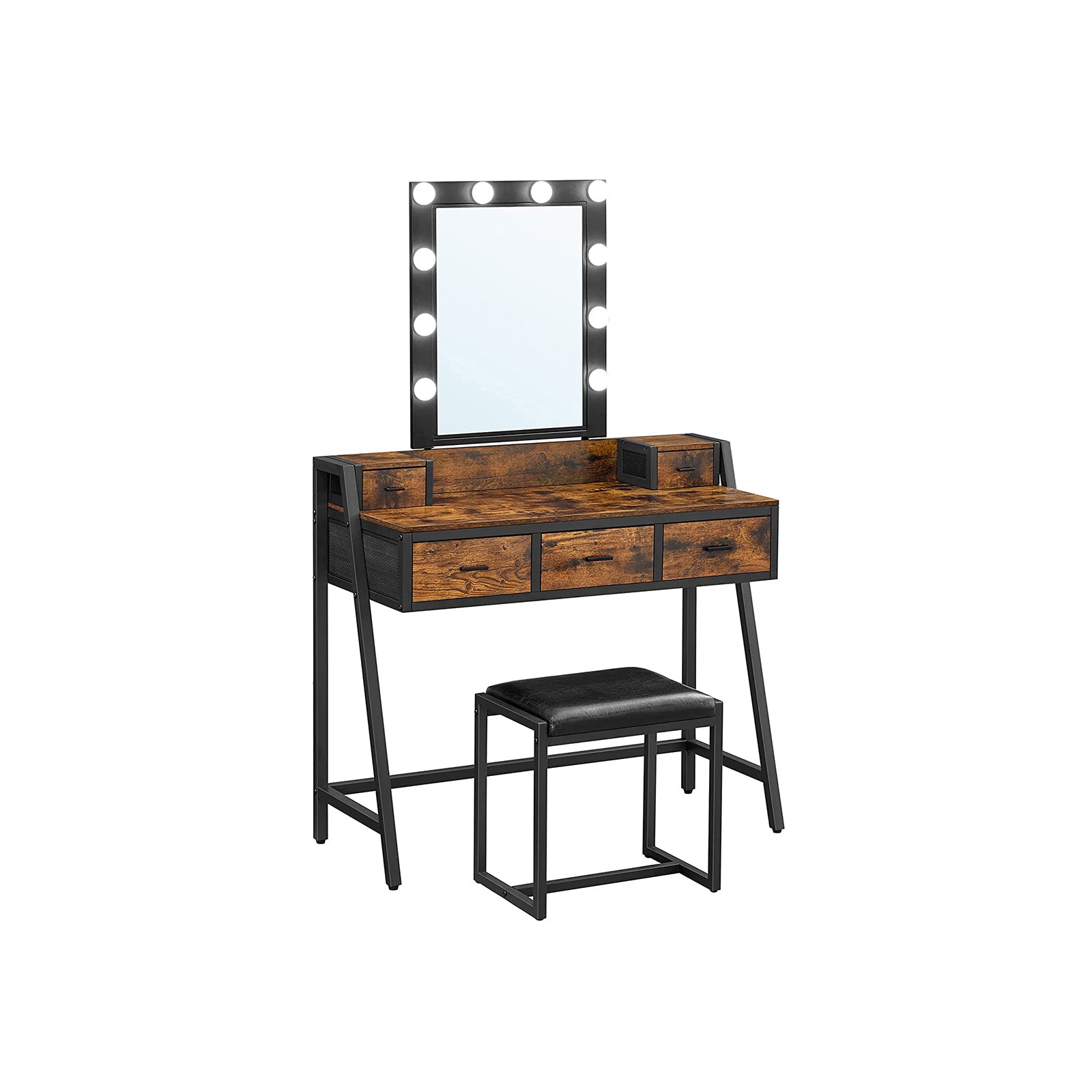 vasagle-schminktisch-im-industrie-design-mit-hocker image 1