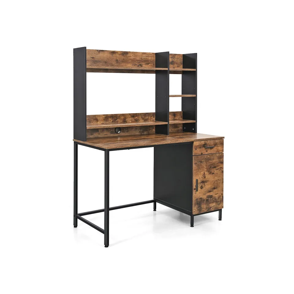 vasagle-schreibtisch-mit-schrank-und-regalaufsatz-computertisch image 1