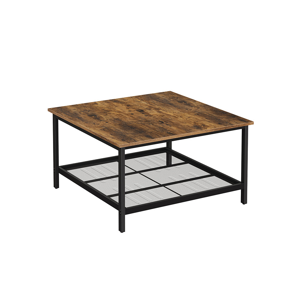vasagle-couchtisch-quadratisch-80x80x45-cm-vintagebraun-schwarz image 1