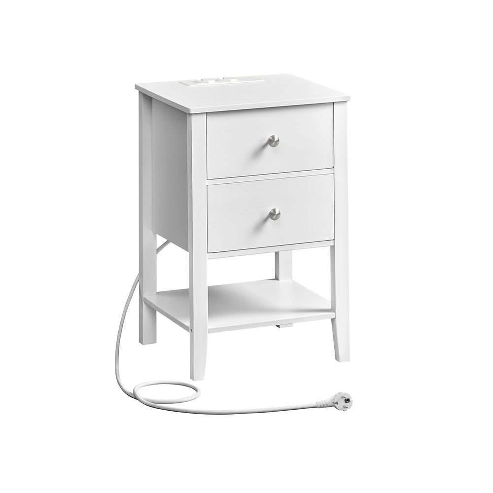 vasagle-liry-nachttisch-mit-ladefunktion-und-2-schubladen image 2