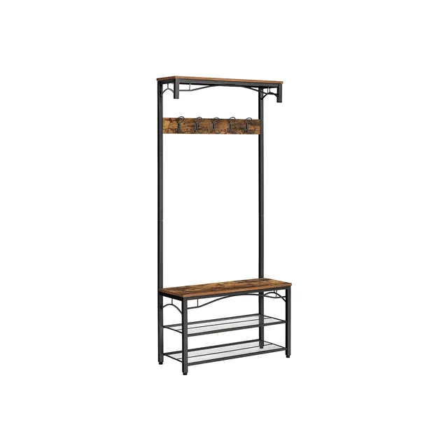vasagle-garderobenst-nder-mit-oberem-brett-industriestil-garderobe-mit-schuhrega image 1