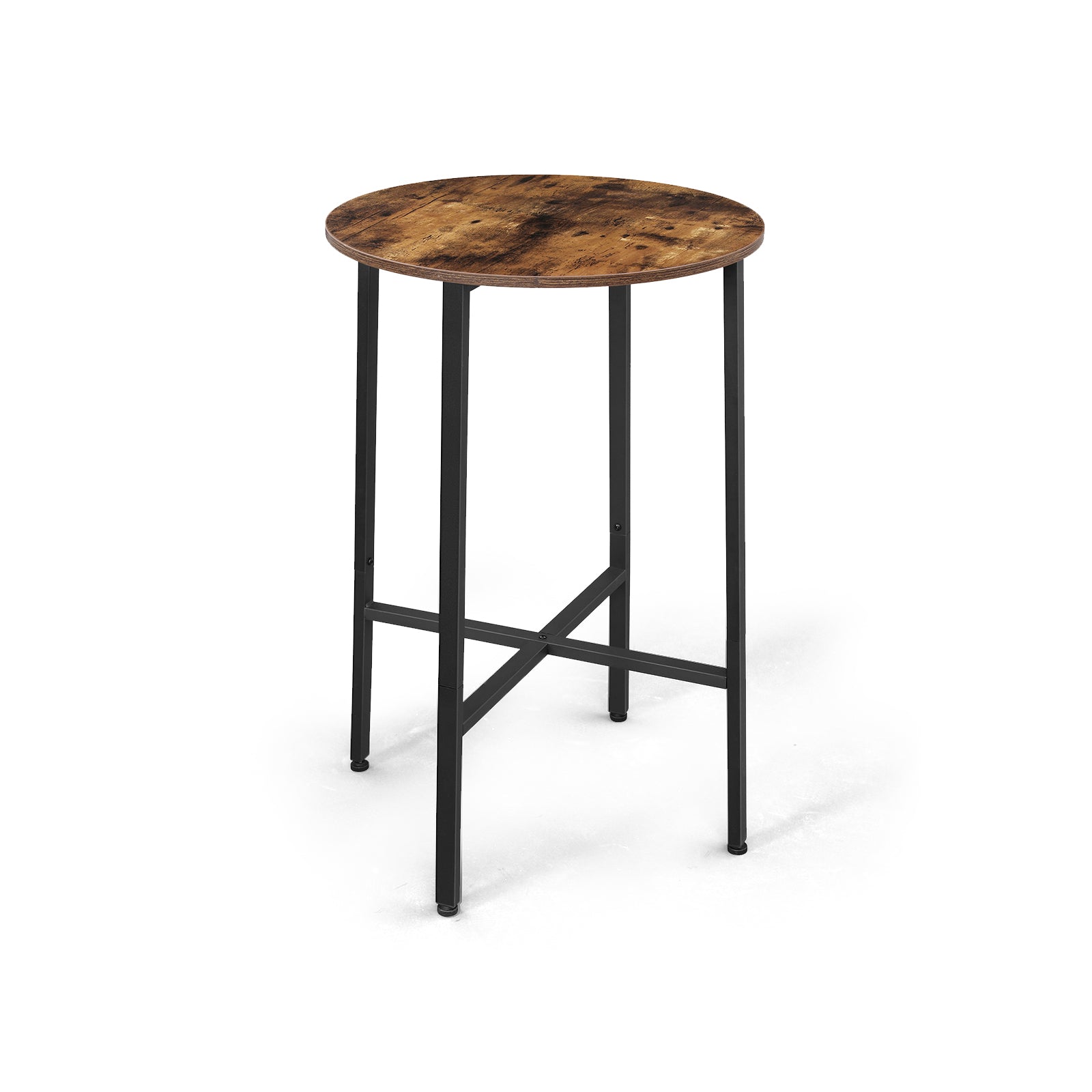 vasagle-stehtisch-rund-60-x-90-cm-vintagebraun-schwarz image 1