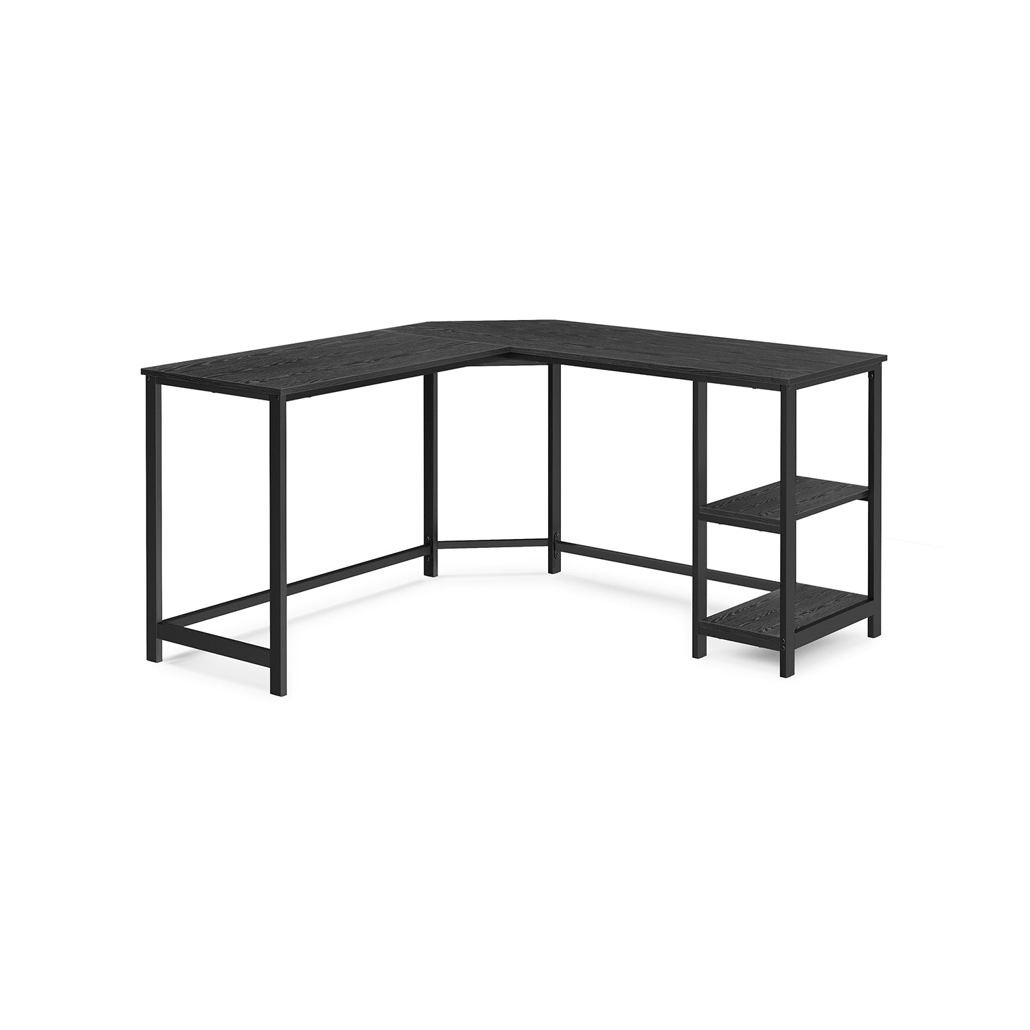 vasagle-l-f-rmiger-schreibtisch-mit-2-ablagen-greige-schwarz image 4