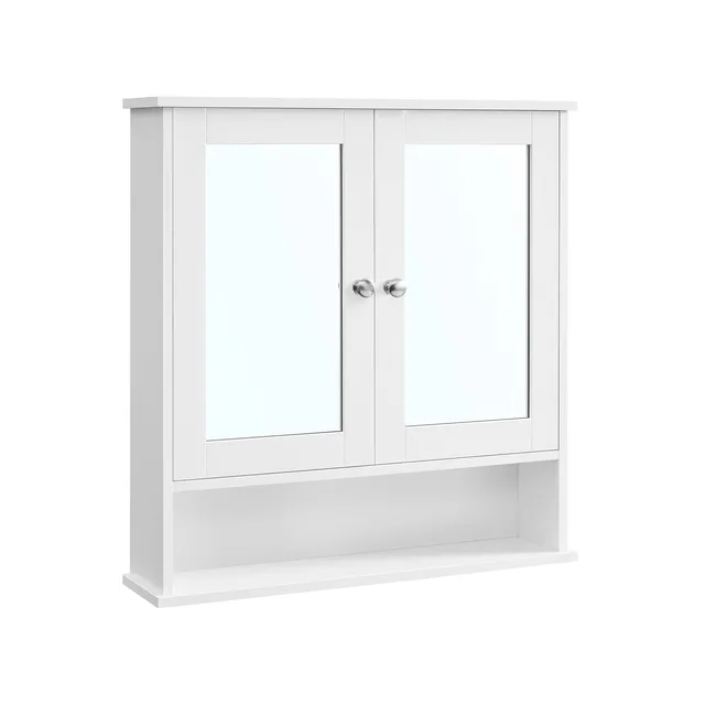 vasagle-spiegelschrank-mit-2-spiegelt-ren-wei-wandmontage image 1