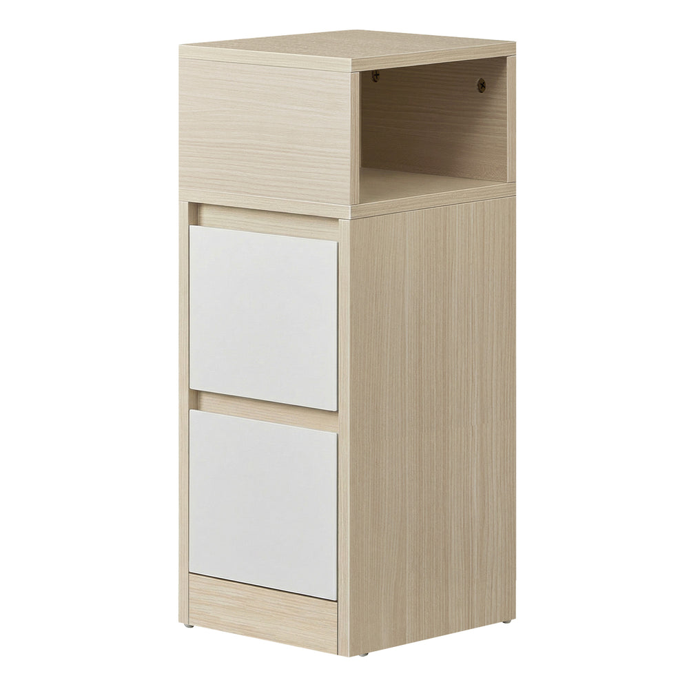 vasagle-schmaler-nachttisch-mit-2-schubladen image 2