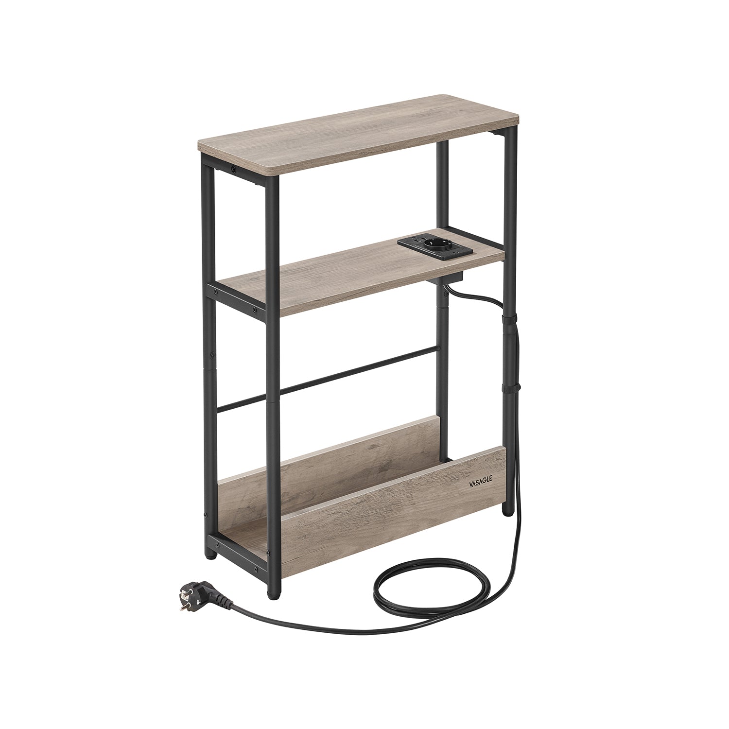 vasagle-beistelltisch-mit-ladefunktion-schmal-mit-3-ablagen image 4