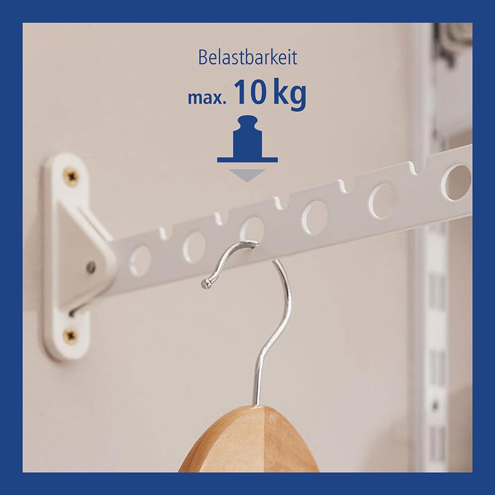 element-system-kleiderl-fter-laura-300-mm-wei-klappbare-kleiderstange-wandmontag image 4